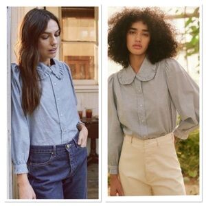 The GREAT. Hemingway top light chambray